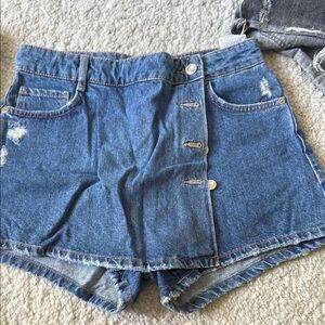 Zara Blue Jean Shorts High-Waisted Distressed
